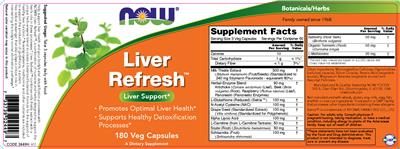 Photo of the NOW Liver Refresh label