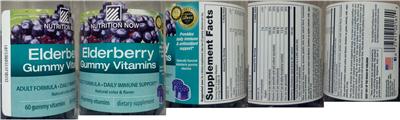 Photo of the Nutrition Now Elderberry Gummy Vitamins label
