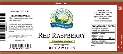 Photo of the Nature's Sunshine Red Raspberry label