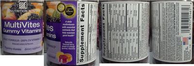 Photo of the Nutrition Now MultiVites Gummy Vitamins label