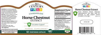 Photo of the 21st Century Horse Chestnut Extract label
