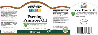 Photo of the 21st Century Evening Primrose Oil label