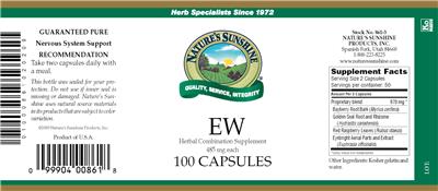 Photo of the Nature's Sunshine EW 485 mg label
