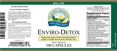 Photo of the Nature's Sunshine Enviro-Detox label