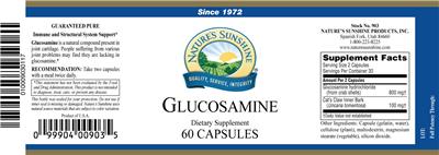 Photo of the Nature's Sunshine Glucosamine label