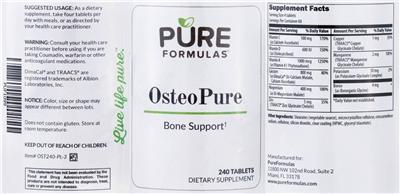 Product label for OsteoPure