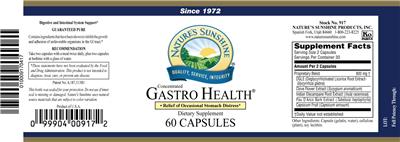 Photo of the Nature's Sunshine Gastro Health Concentrated label