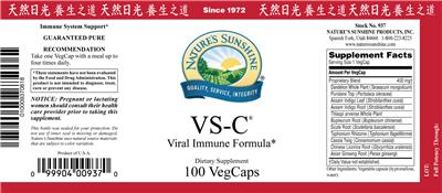 Photo of the Nature's Sunshine VS-C label
