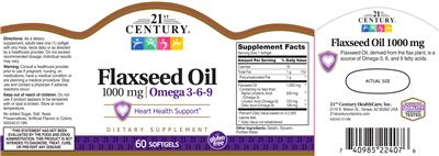 Photo of the 21st Century Flaxseed Oil 1000 mg label