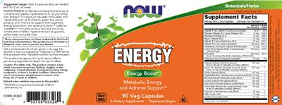 Photo of the NOW Energy label