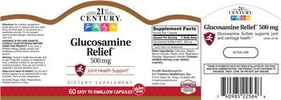 Photo of the 21st Century Glucosamine Relief 500 mg label