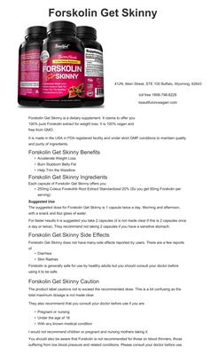 Photo of the Beautiful Once Again Forskolin Get Skinny label