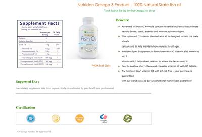 Photo of the Nutriden Omega 3 Fish Oil label