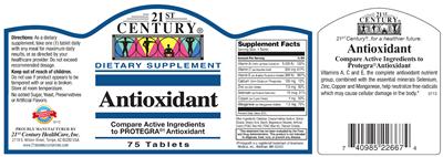 Photo of the 21st Century Antioxidant label