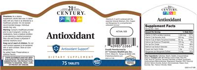 Photo of the 21st Century Antioxidant label