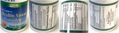 Photo of the True Health Dr. Cutler's Healthy Vision Complete label