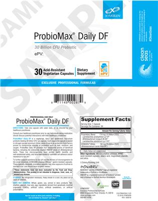 Photo of the XYMOGEN ProbioMax Daily DF label