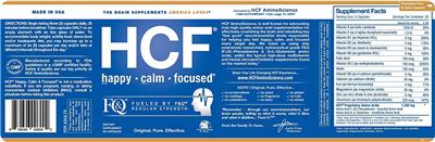 Photo of the HCF Happy, Calm, Focused HCF Happy, Calm, Focused F&Q Regular Strength label