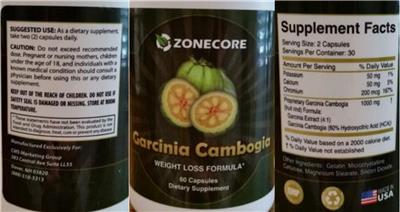 Photo of the Zonecore Garcinia Cambogia label
