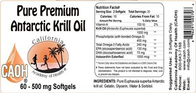Pure Premium Antarctic Krill Oil 500 mg