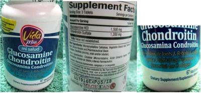 Photo of the Vida Mia Glucosamine Chondroitin label