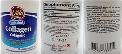 Photo of the Vida Mia Collagen label