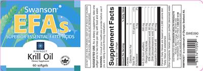 Photo of the Swanson EFAs RIMFROST Krill Oil label