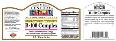 Photo of the 21st Century B-100 Complex label