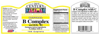 Photo of the 21st Century Natural B Complex with C label