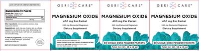 Photo of the Geri-Care Magnesium Oxide label