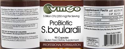 Photo of the Vinco ProBiotic S. boulardii label
