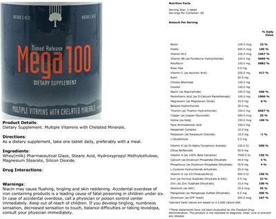 Photo of the Nature's Best Mega 100 label