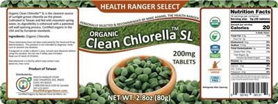 Photo of the Health Ranger Select Organic Clean Chlorella SL label
