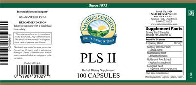 Photo of the Nature's Sunshine PLS II label