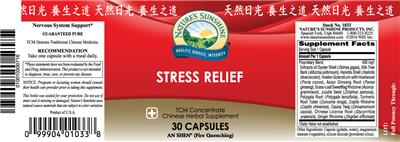 Photo of the Nature's Sunshine Stress Relief label