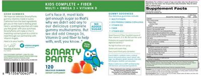 Photo of the SmartyPants Kids Complete + Fiber label