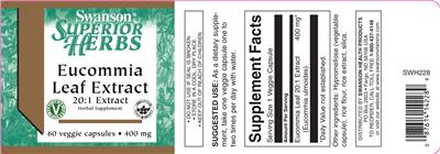 Eucommia Leaf Extract 20:1 Extract 400 mg