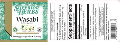 Photo of the Swanson Superior Herbs Wasabi 100 mg label