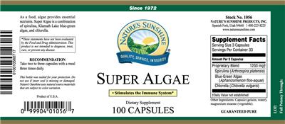 Photo of the Nature's Sunshine Super Algae label