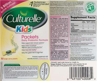 Photo of the Culturelle Kids Packets label