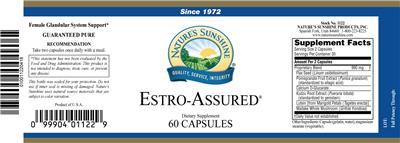 Photo of the Nature's Sunshine Estro-Assured label