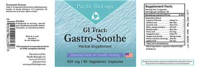 Photo of the Pacific BioLogic GI Tract: Gastro-Soothe label