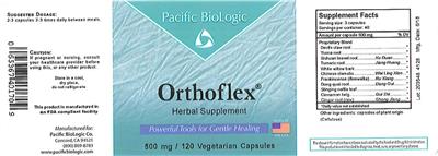 Photo of the Pacific BioLogic Orthoflex label