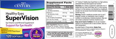 Healthy Eyes SuperVision のラベル画像（NIH DSLD）