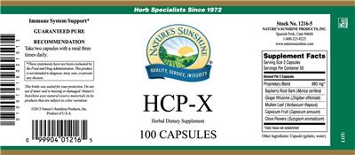 Photo of the Nature's Sunshine HCP-X label