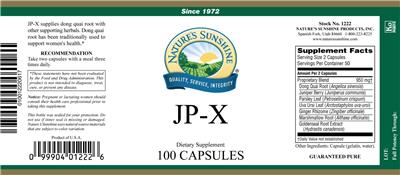 Photo of the Nature's Sunshine JP-X label