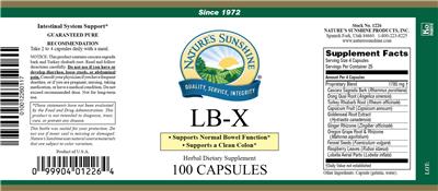 Photo of the Nature's Sunshine LB-X label