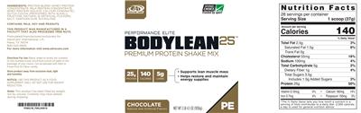 Photo of the AdvoCare BodyLean25 Chocolate label