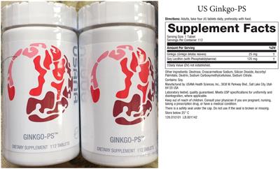 Photo of the USANA Ginkgo-PS label