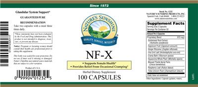 Photo of the Nature's Sunshine NF-X label